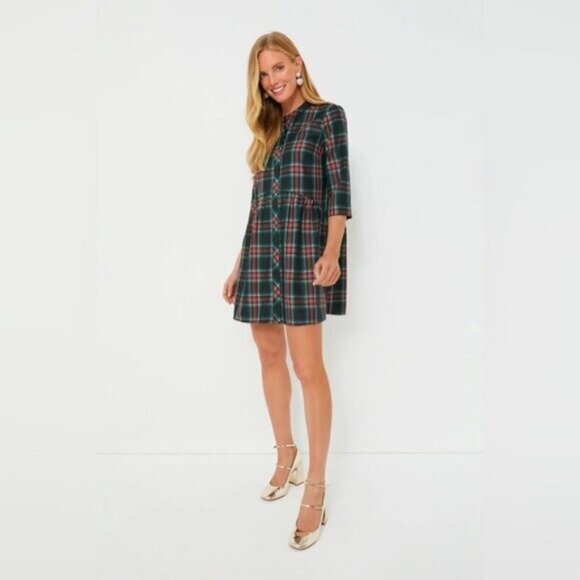 Tuckernuck | NEW Festive Plaid Tartan Royal Shirt Mini Dress Size XXS - Picture 15 of 15